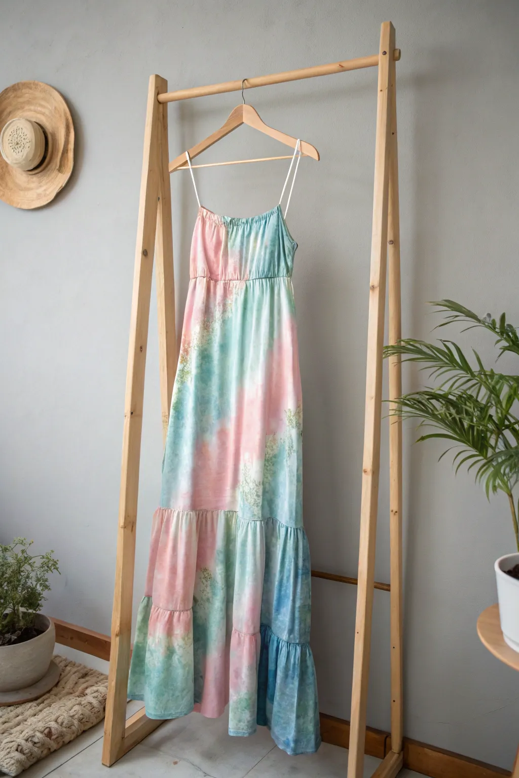 Embrace vibrant elegance with a touch of boho charm in your tie-dye attire.