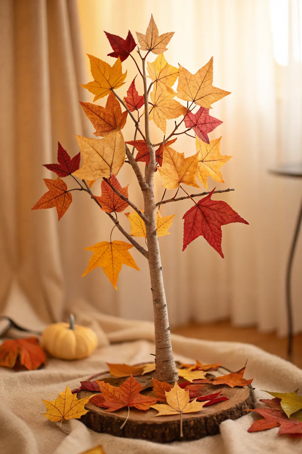 Embrace autumn's charm with this handcrafted triangle-leaf tree, blending minimalist aesthetics with a touch of boho elegance.