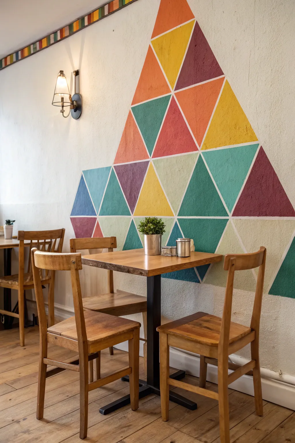 Add a splash of color with vibrant triangle designs.