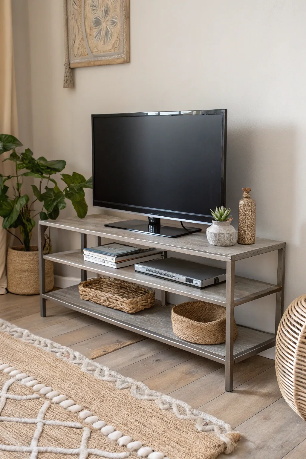 Elevate your entertainment space with a touch of Modern Metal Magic.