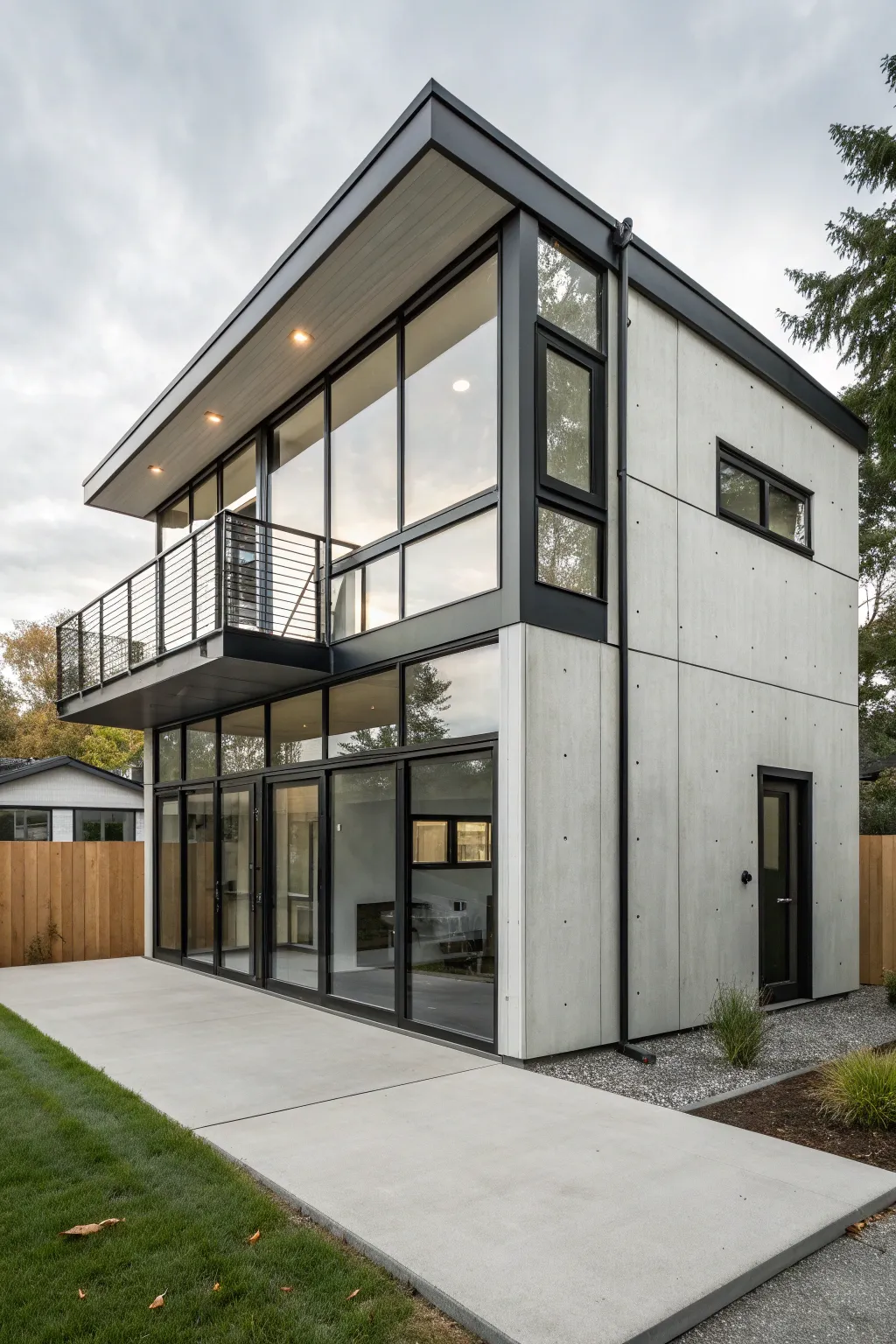 Elevate your backyard with a modern minimalist shed that blends seamlessly with contemporary architecture.