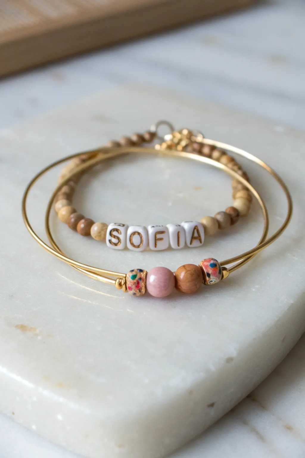 Crafted with love: Personalized name bracelets that speak from the heart.