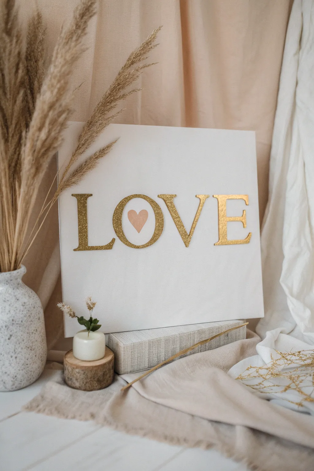 Spell out your feelings with a touch of elegance and simplicity. #ValentinesDayArt #ScandiBoho