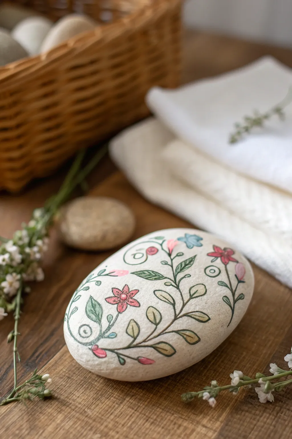 Embrace simplicity and natural beauty with these charming floral vine rocks, perfect for adding a touch of elegance to any space.