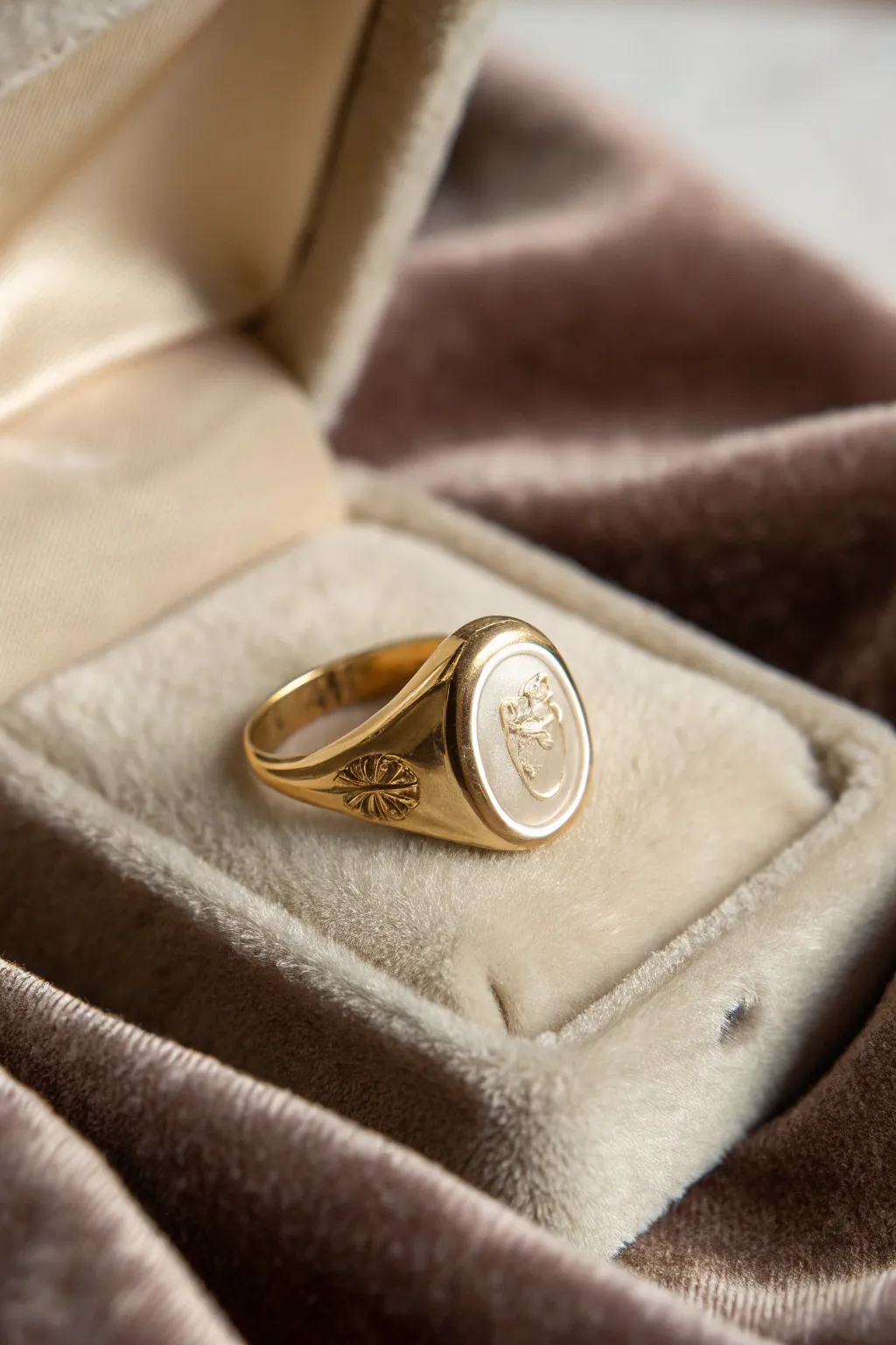 A classic signet wax ring waiting to make its mark.