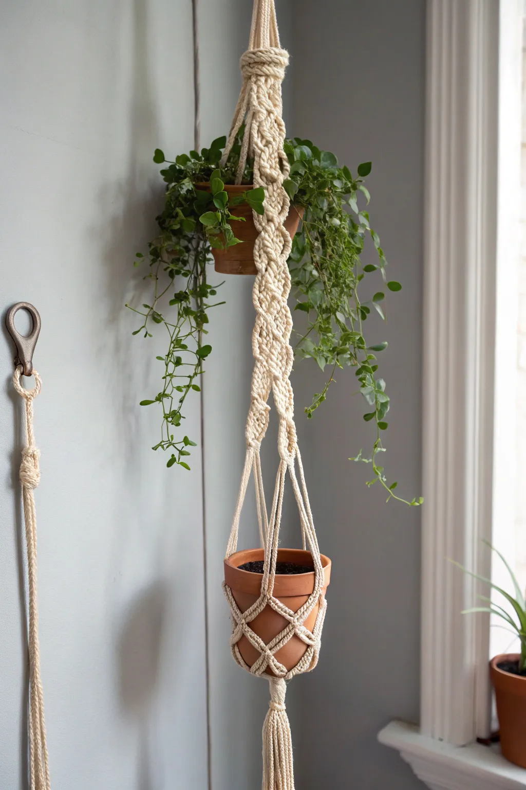 Elevate your space with the natural beauty of handcrafted macramé plant hangers—where simplicity meets boho elegance.
