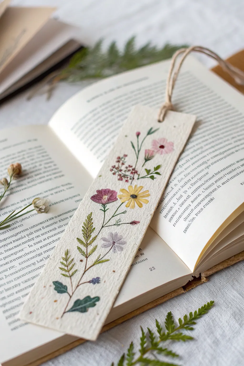 Transform your reading experience with a touch of nature. 🌸📖 #PressedFlowerBookmarks #ScandiBohoStyle