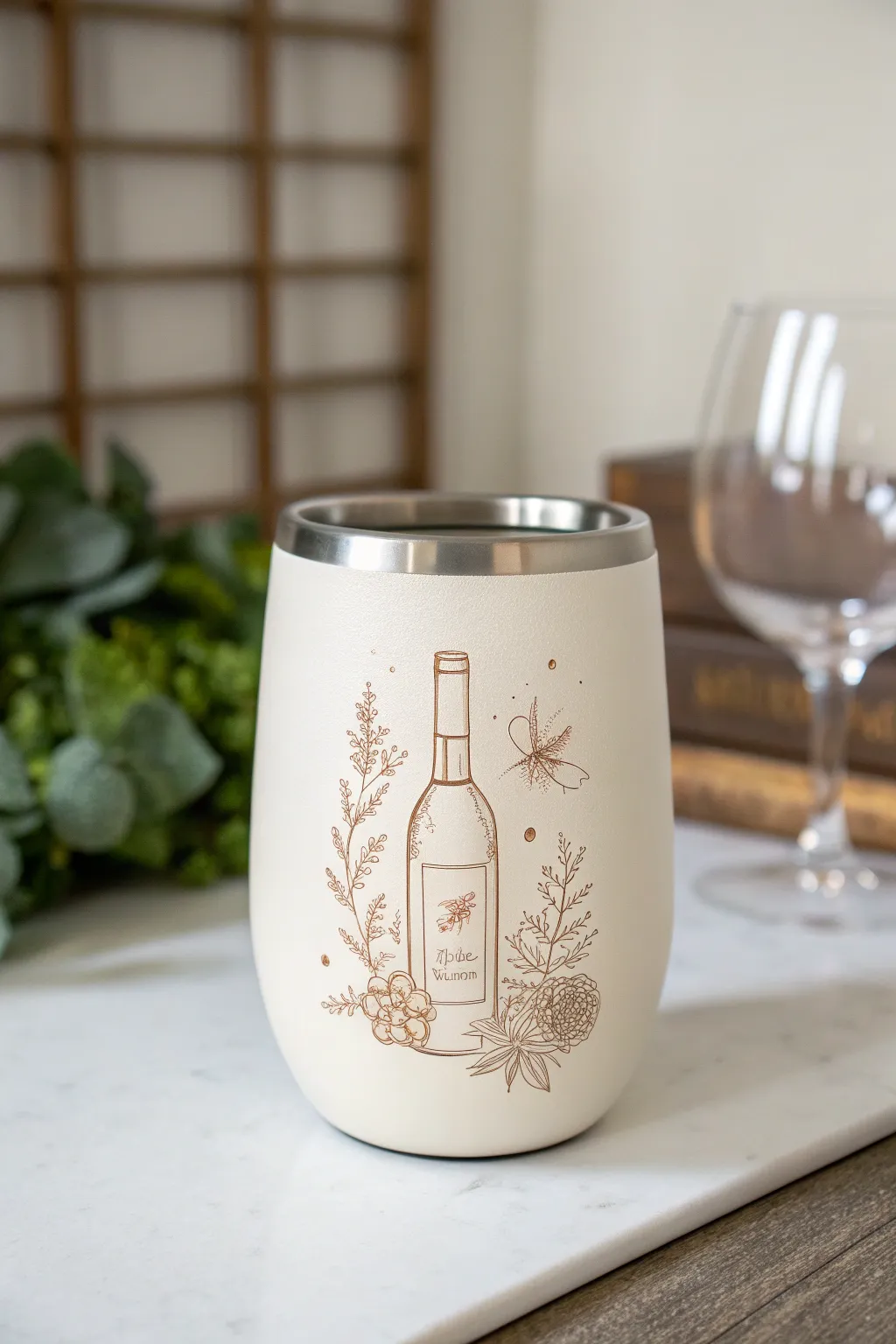 Sip in style with this beautifully minimalistic wine tumbler, perfect for those who appreciate craftsmanship and a touch of boho elegance.
