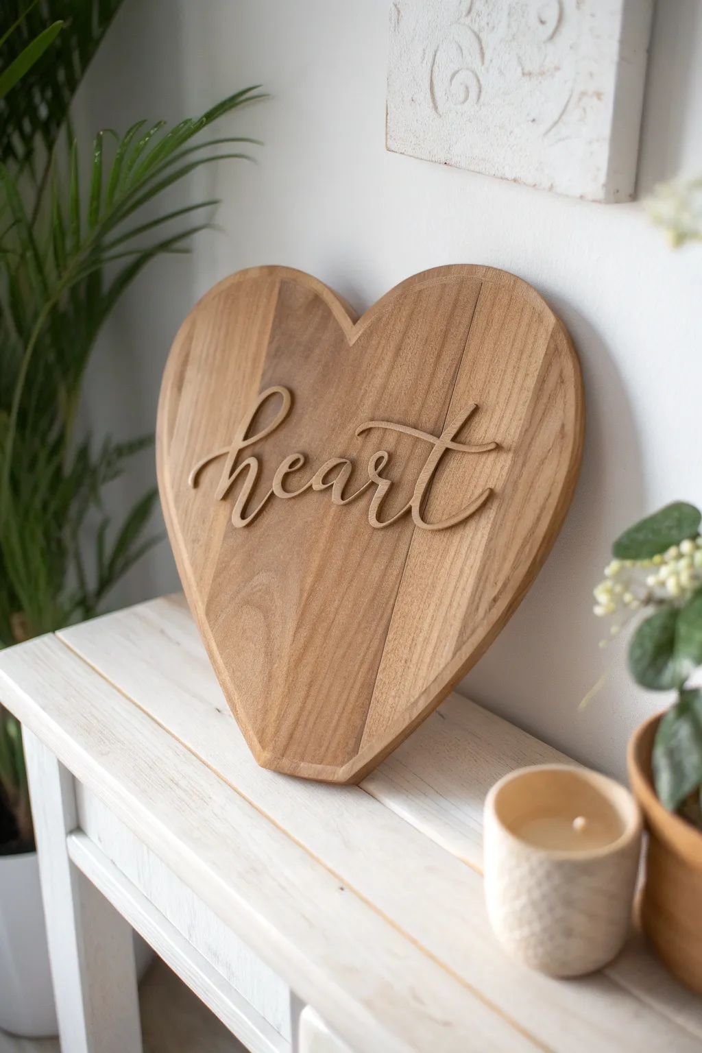 Craft your heartfelt messages into timeless wooden art. 🌿❤️ #WoodenHeart #ScandiBoho #HandcraftedLove