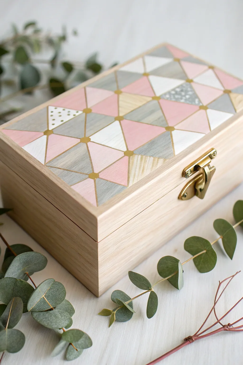 Transform your space with a touch of geometric elegance. Discover the art of minimalist design with this chic wooden jewelry box.