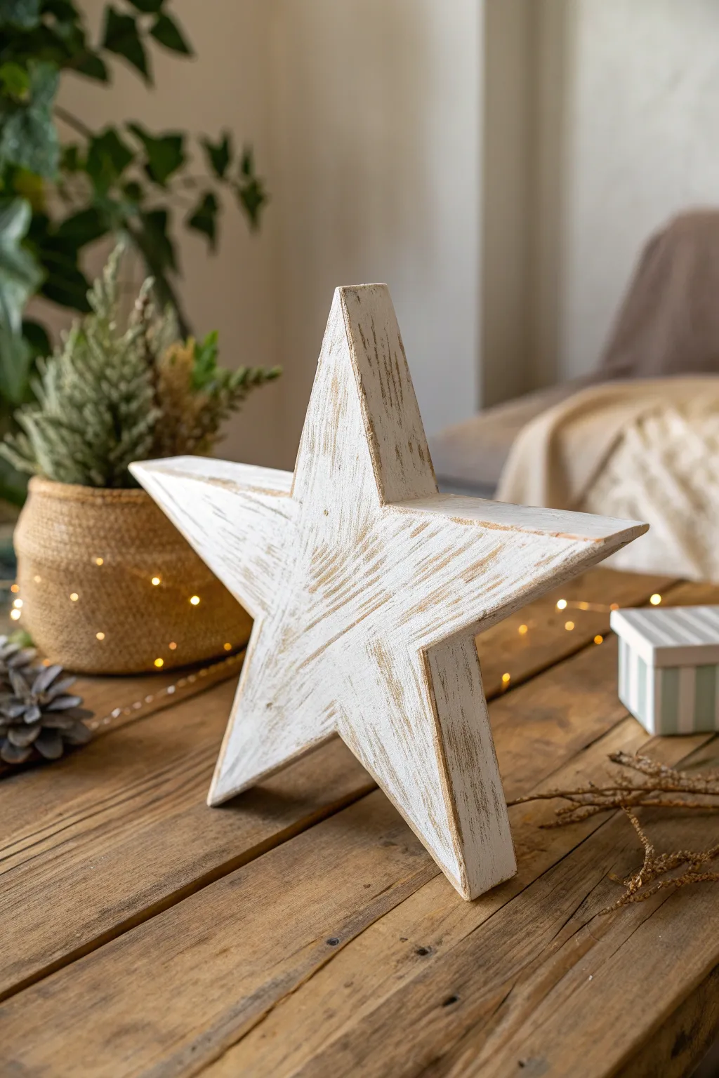 Embrace rustic elegance with this beautifully distressed wooden star, perfect for cozy living spaces. #CraftedWithLove #RusticCharm