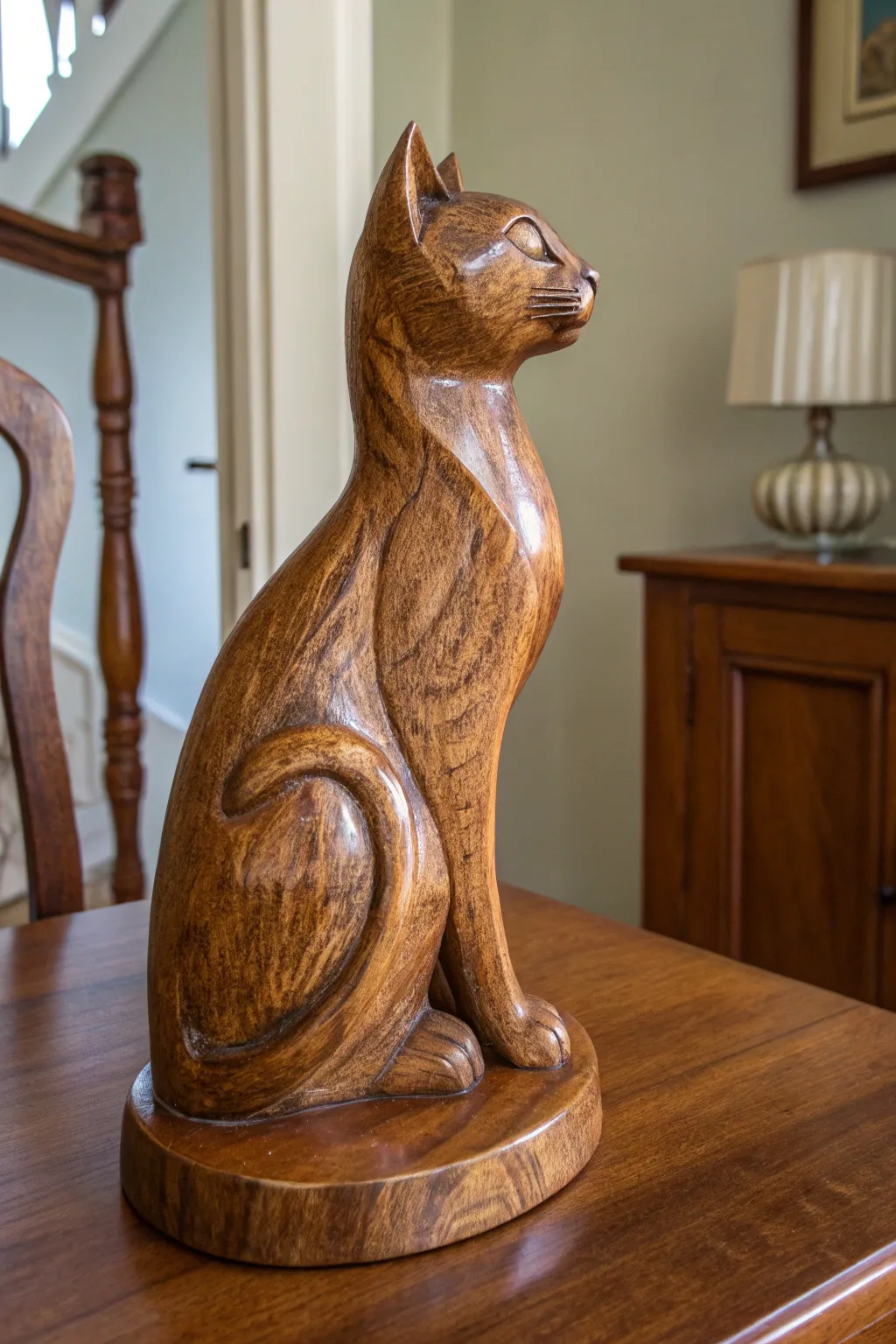 Unleash your creativity with this charming wooden cat sculpture that adds character and warmth to any space.