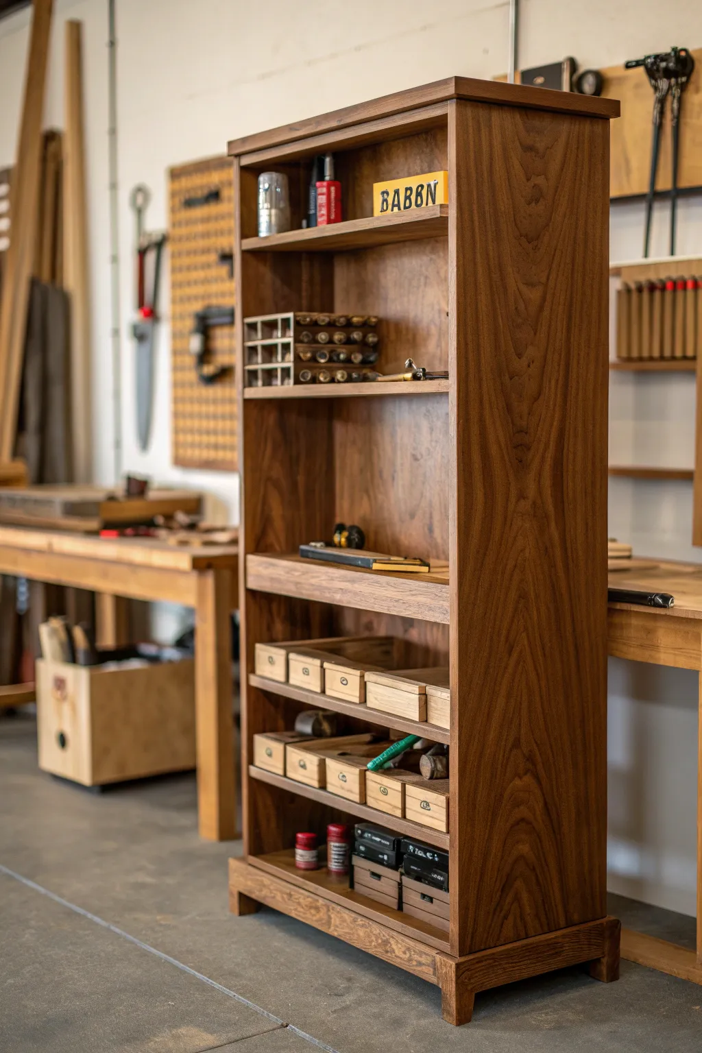 Revolutionize your workshop with versatile freestanding shelves – where craftsmanship meets functionality.