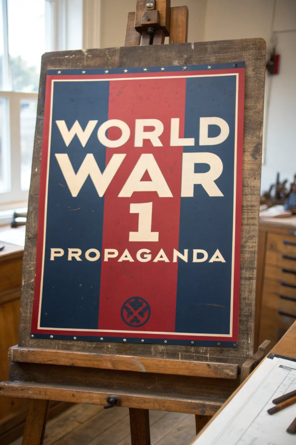 Channel your inner vintage artist with this striking WWI propaganda poster design.