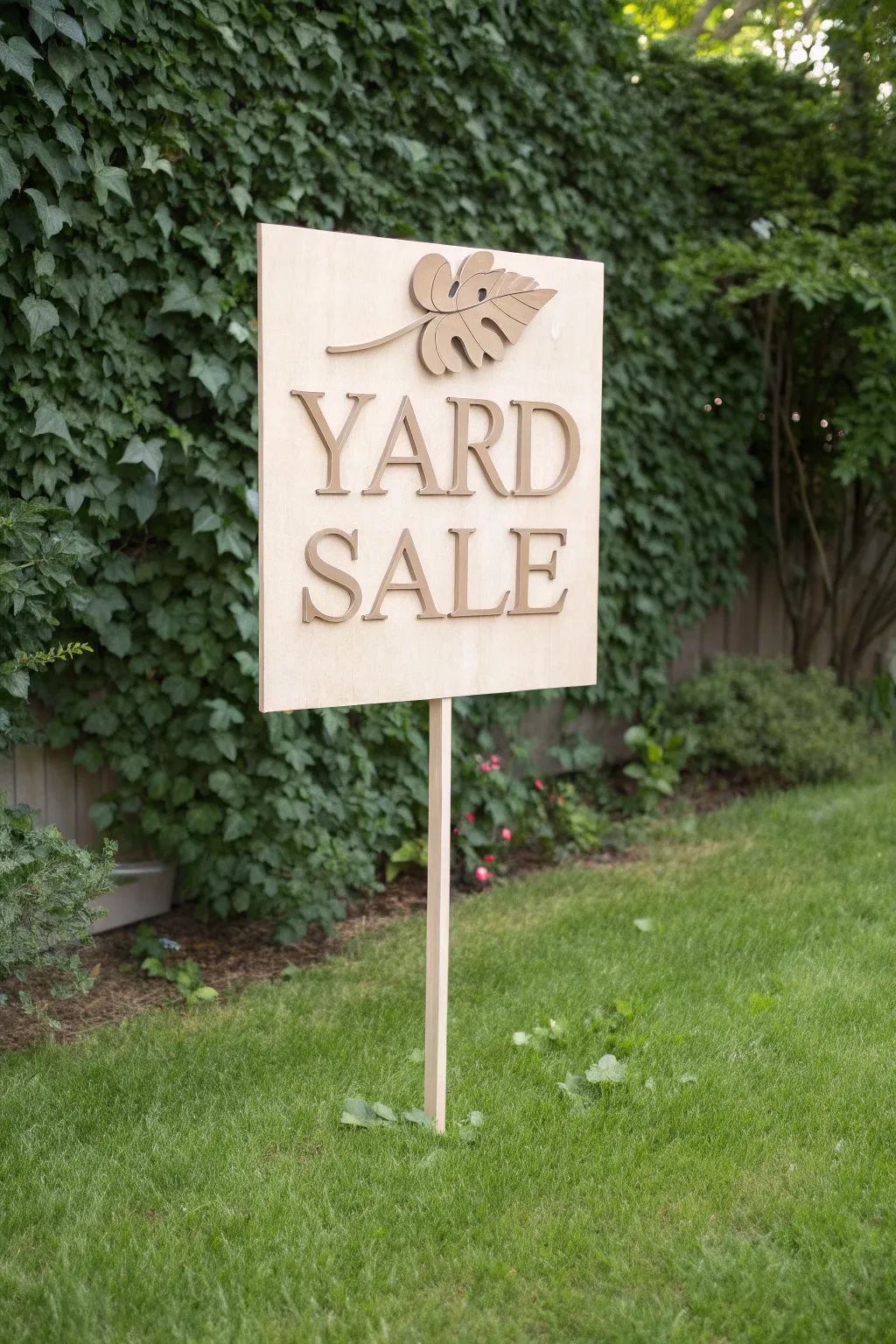 Catch every eye with big, bold typography — the perfect blend of minimalist design and Boho charm for your yard sale sign.