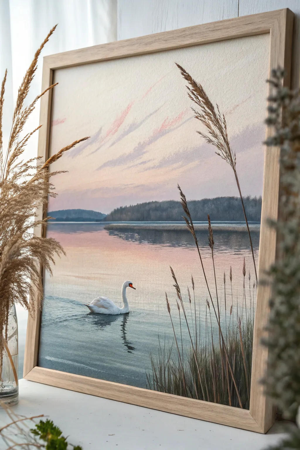 Embrace serenity with this minimalist 3D lake painting, a perfect blend of tranquility and craftsmanship.