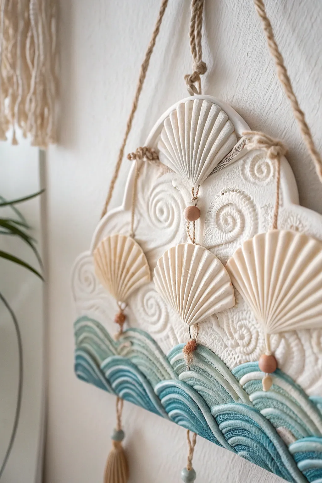 Bring the calming essence of the ocean into your home with this elegant clay wall hanging. 🌊 #CoastalVibes #MinimalistDecor