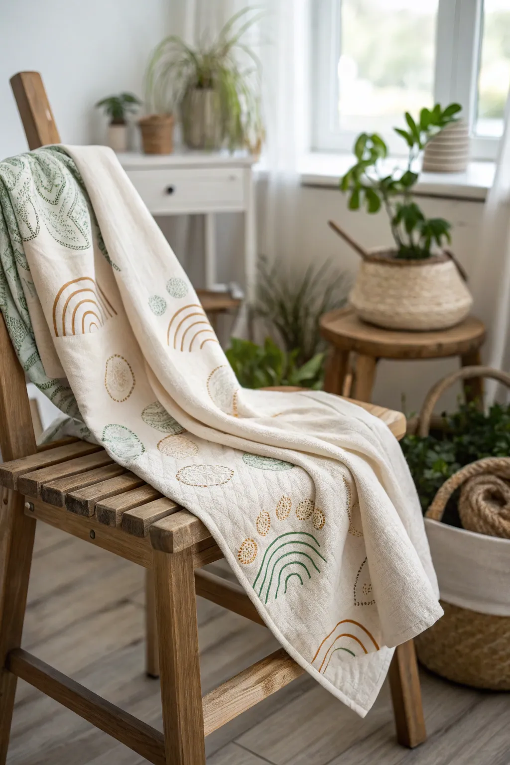 Wrap your little one in the gentle embrace of eco-friendly luxury with this organic cotton baby blanket. #SustainableStyle #ScandiBoho