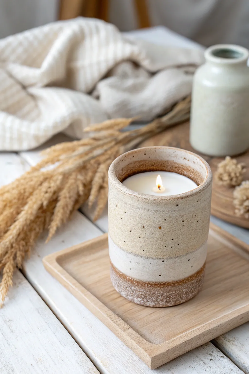Elevate your decor with a touch of rustic elegance. This DIY faux stoneware candle holder is a perfect blend of simplicity and style.