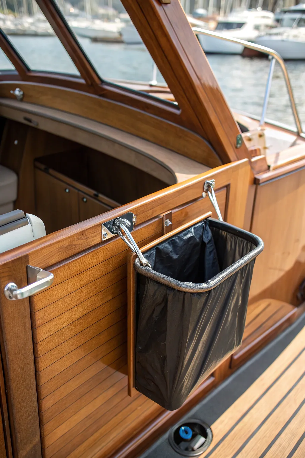 Keep your boat tidy with style: The perfect clip-on trash solution for every voyage.