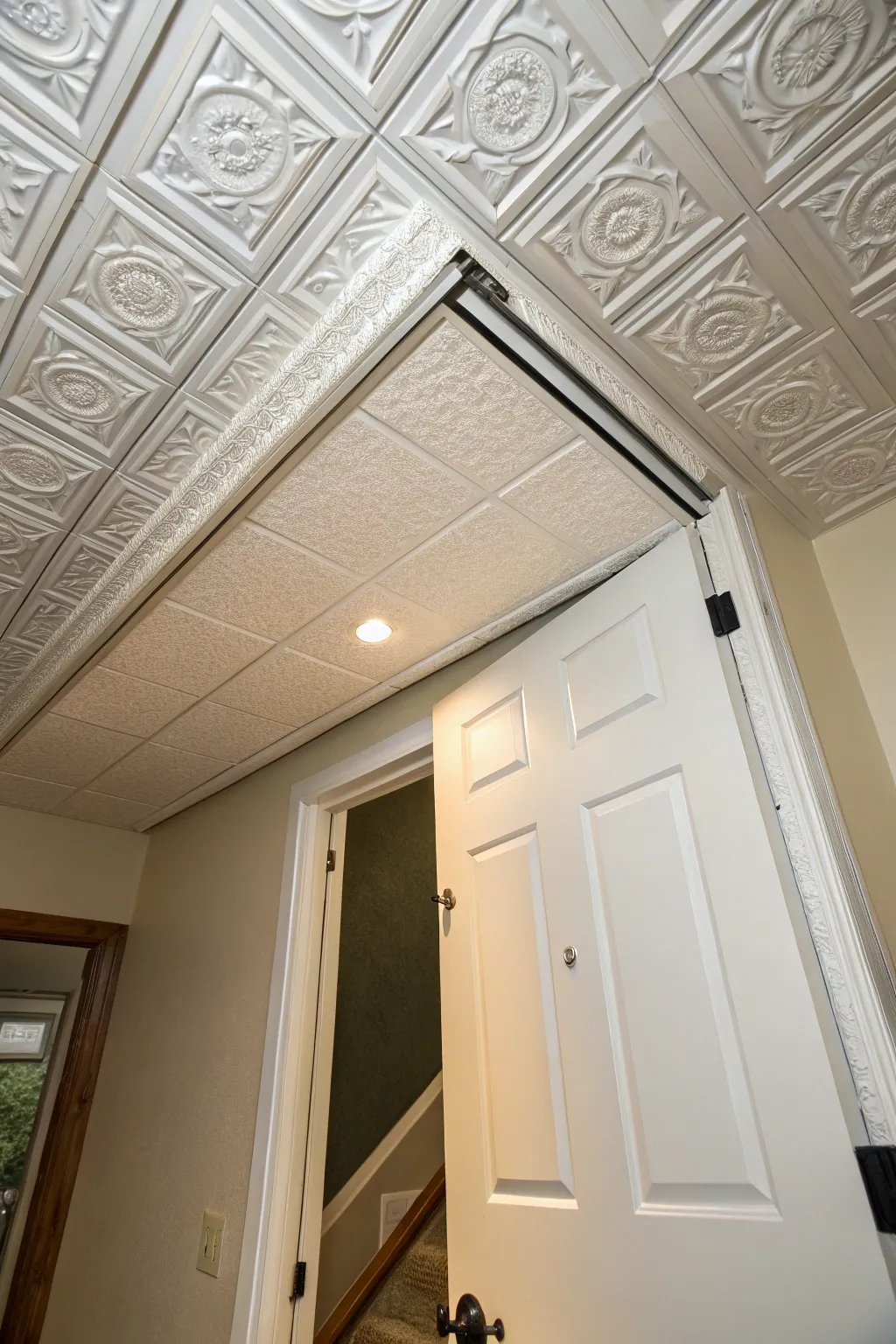 Elevate your space with a seamless ceiling tile door—where function meets finesse.