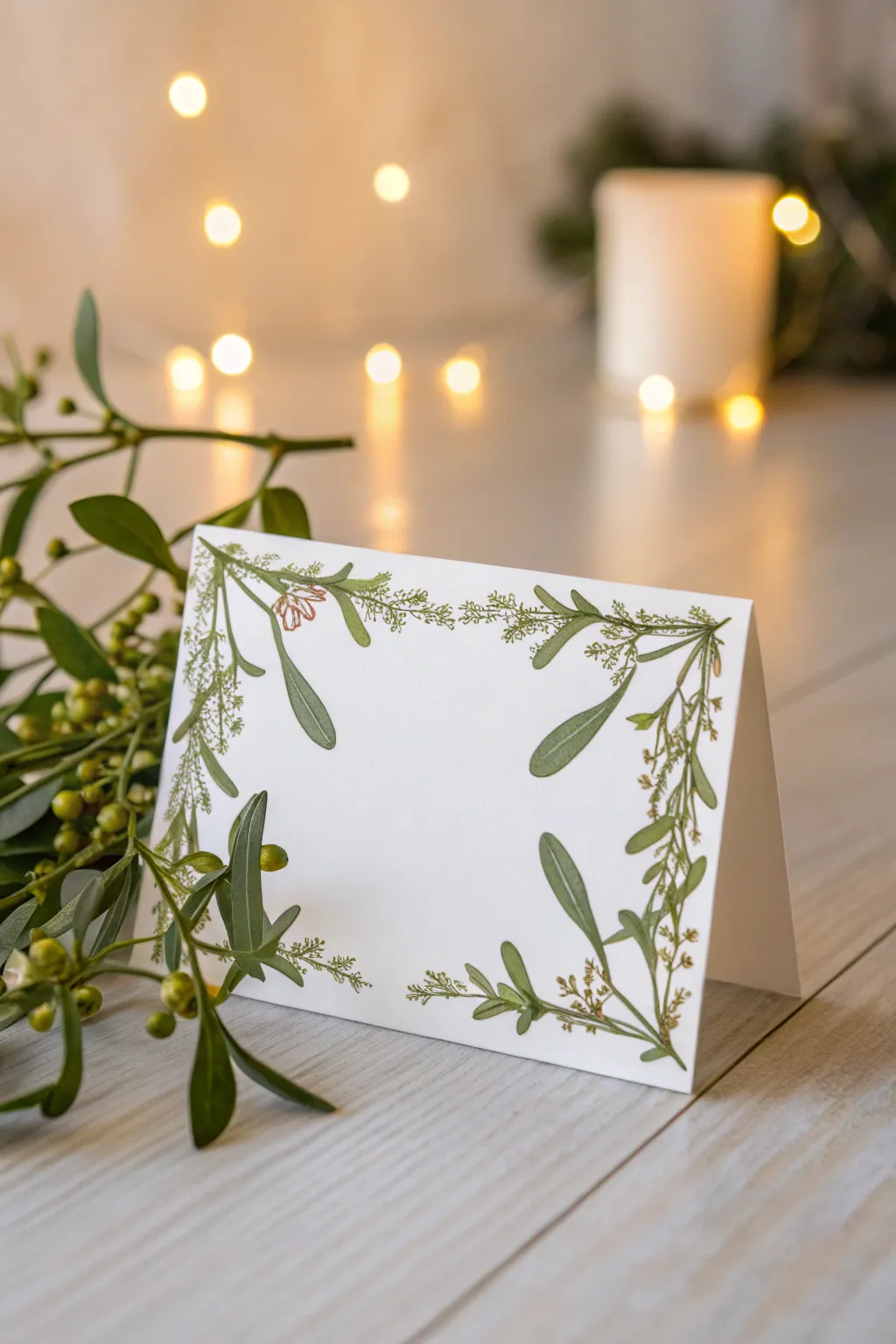 Embrace the enchantment of Mistletoe Magic with this beautifully crafted Christmas card.