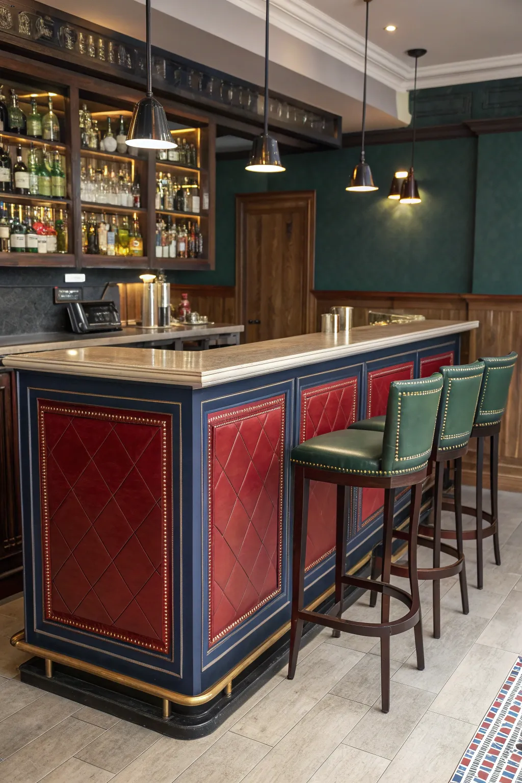 Inject life into your bar with bold color accents that make it vibrant and memorable.