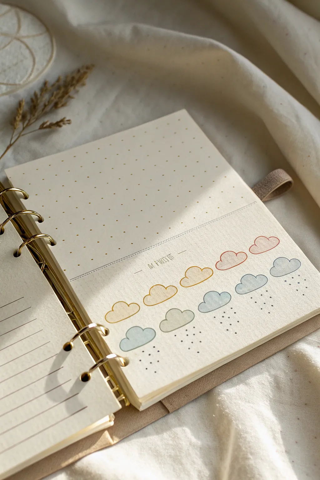 Dreamy Divider: Let your notes float through a sky of gentle clouds.