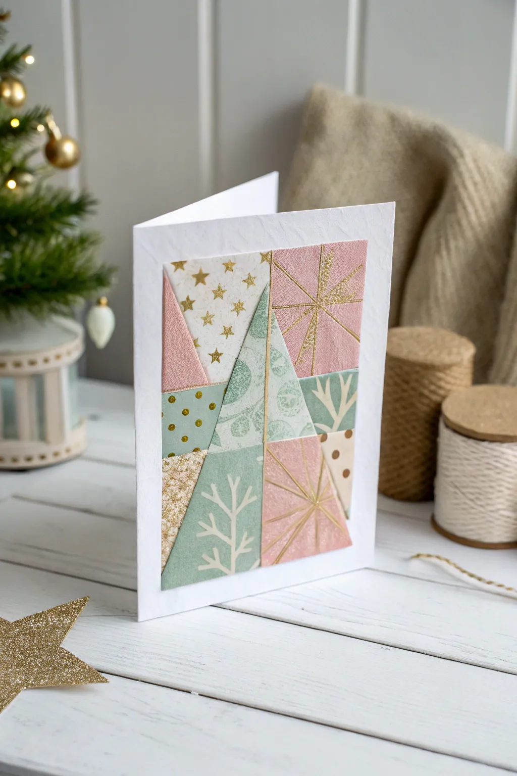Transforming scraps into stories: Discover the art of upcycled Christmas card crafting. #SustainableCrafts #MinimalistBoho