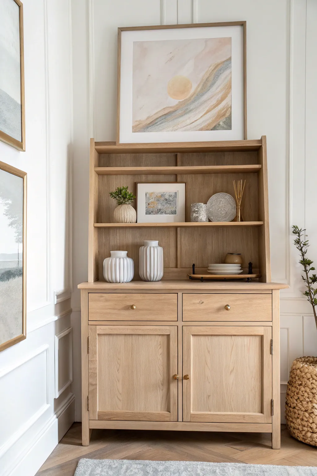 Elevate your kitchen with a touch of artistic elegance, blending minimalist design with a boho flair.