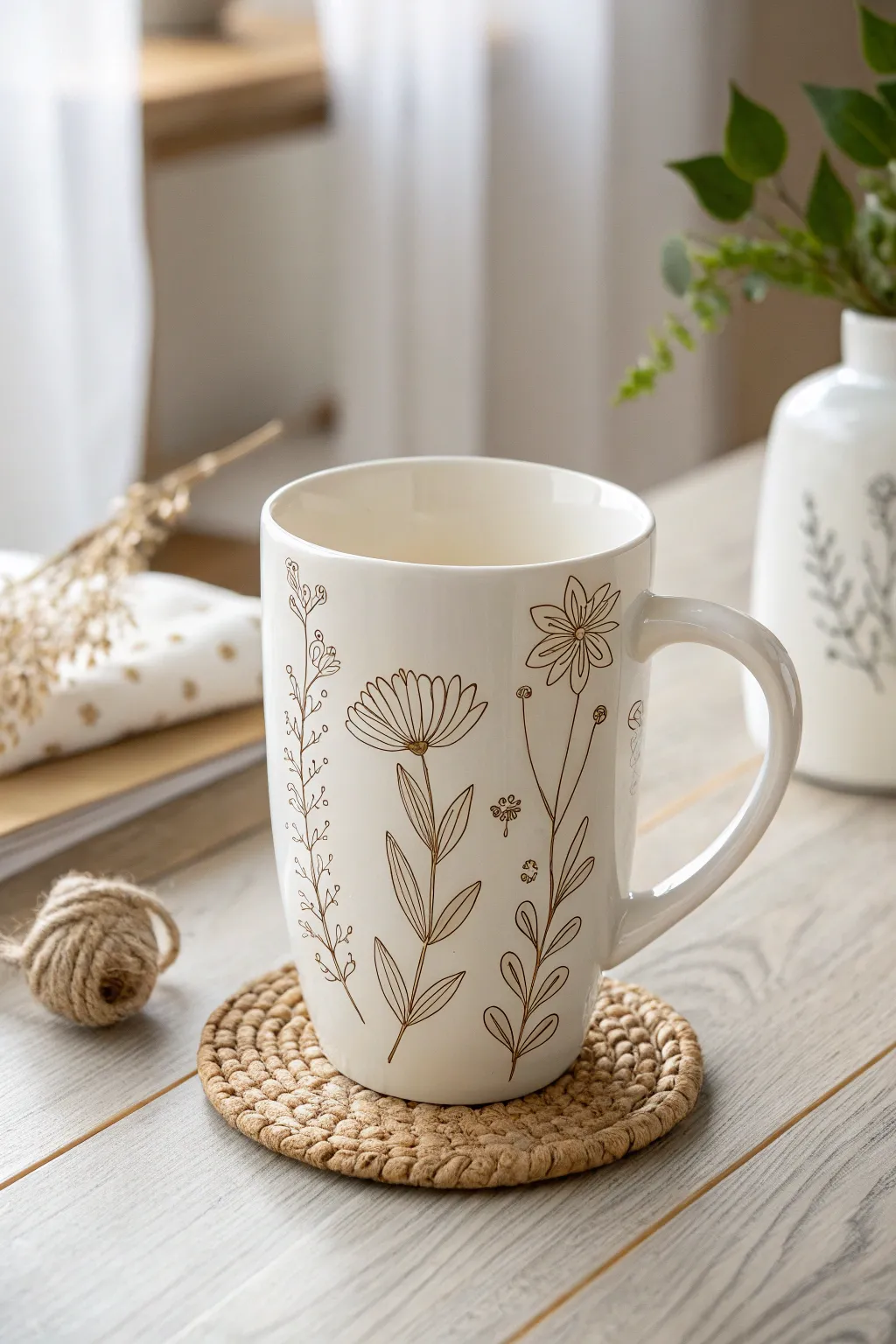 Transform her morning routine with a touch of handmade love: DIY mug decals that capture simplicity and beauty.