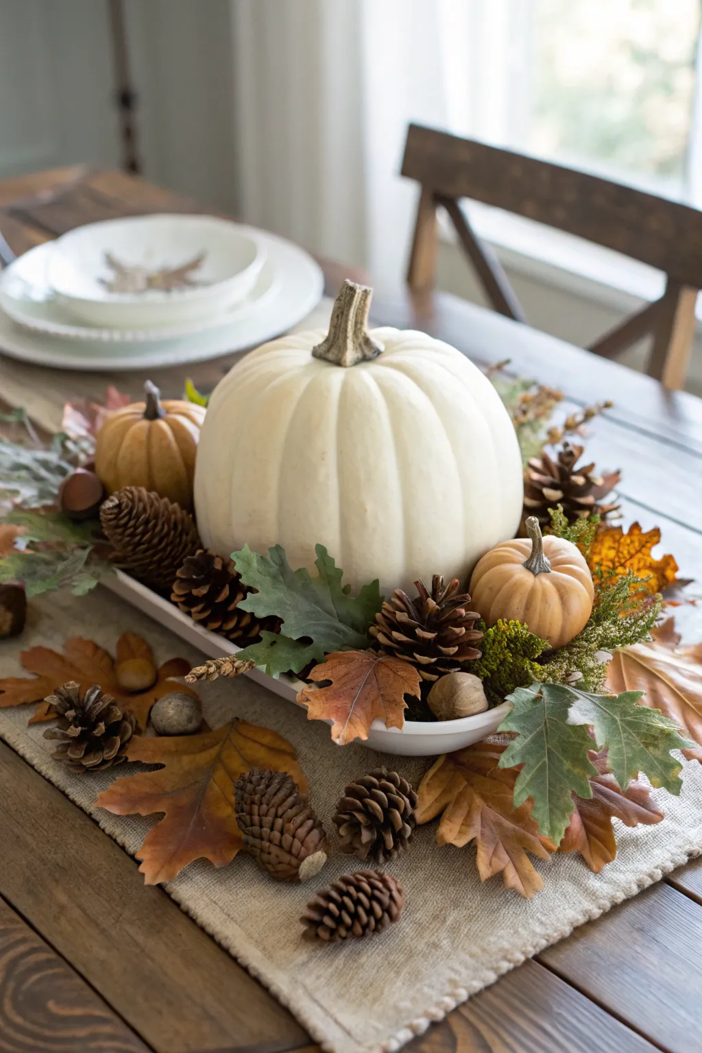 Embrace the season with a stunning pumpkin centerpiece that brings the essence of autumn to your table.