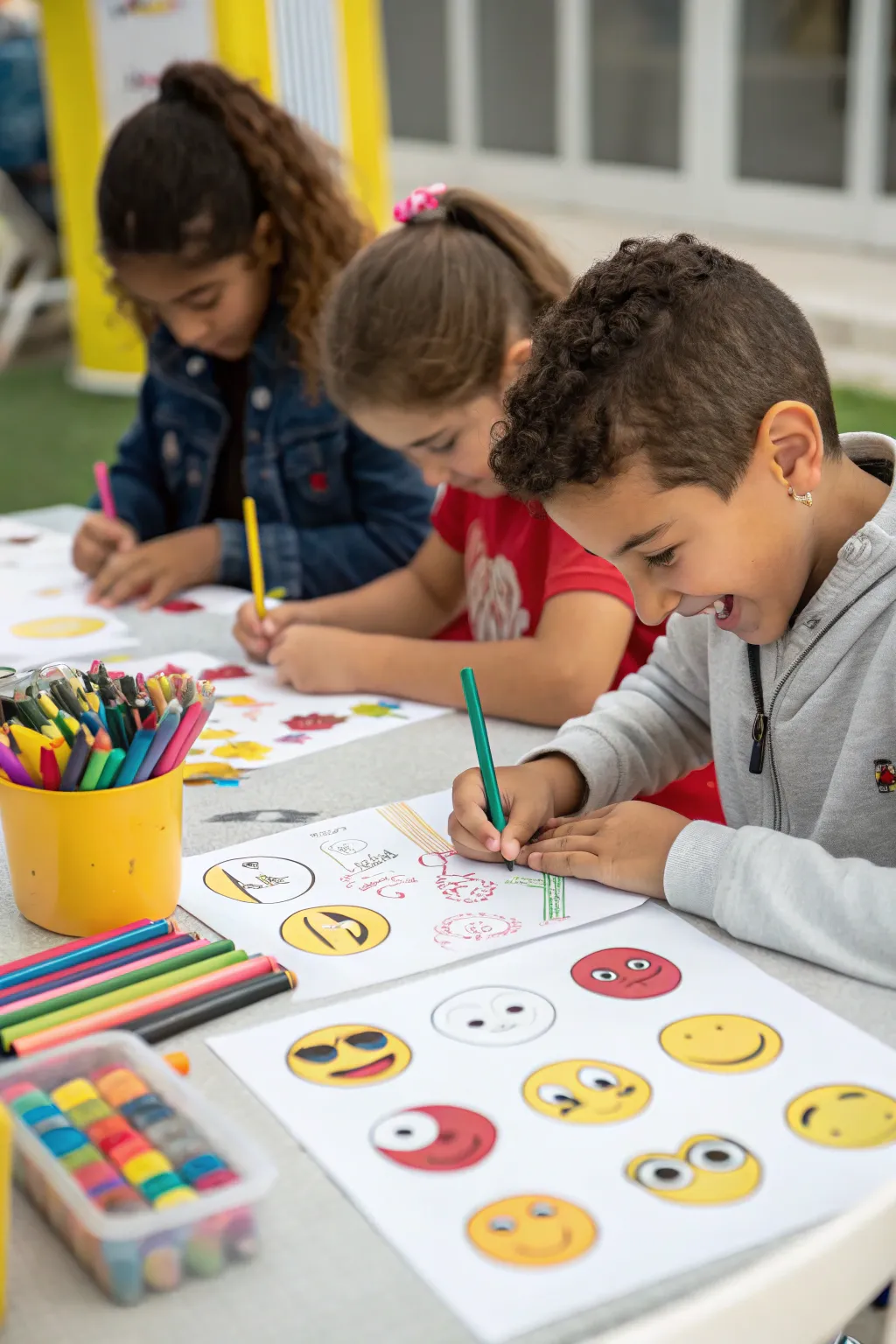 An emoji art station inspires creativity and fun.
