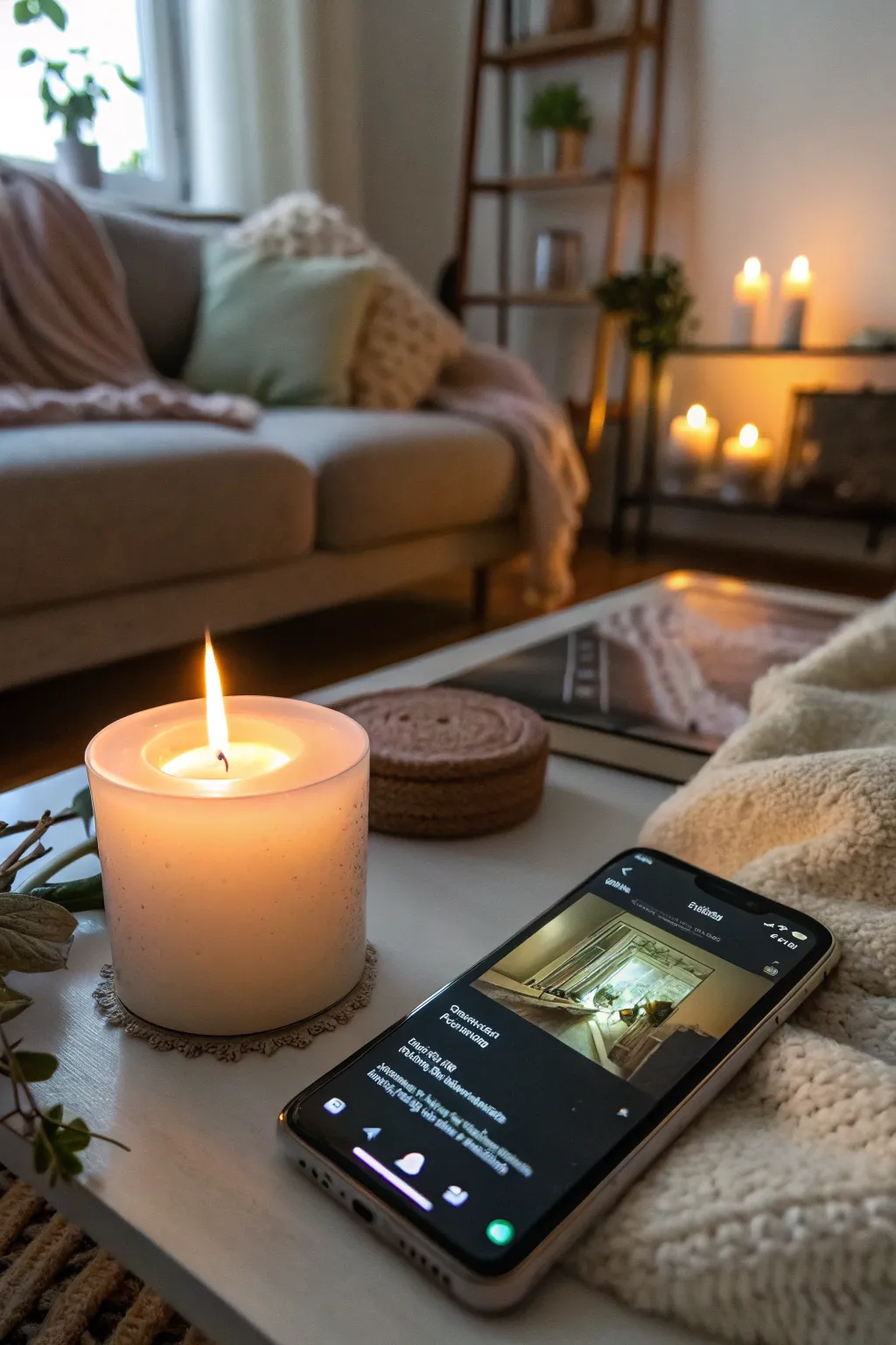 A personalized music playlist enhances the ambiance of candle gifts.
