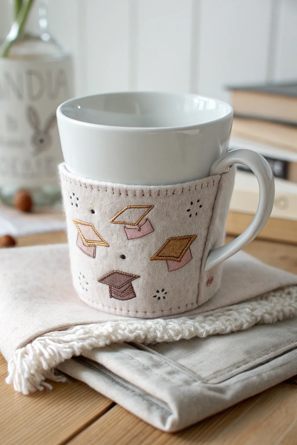 Elevate your graduation drinks with these charming DIY cup sleeves, blending simplicity and elegance.