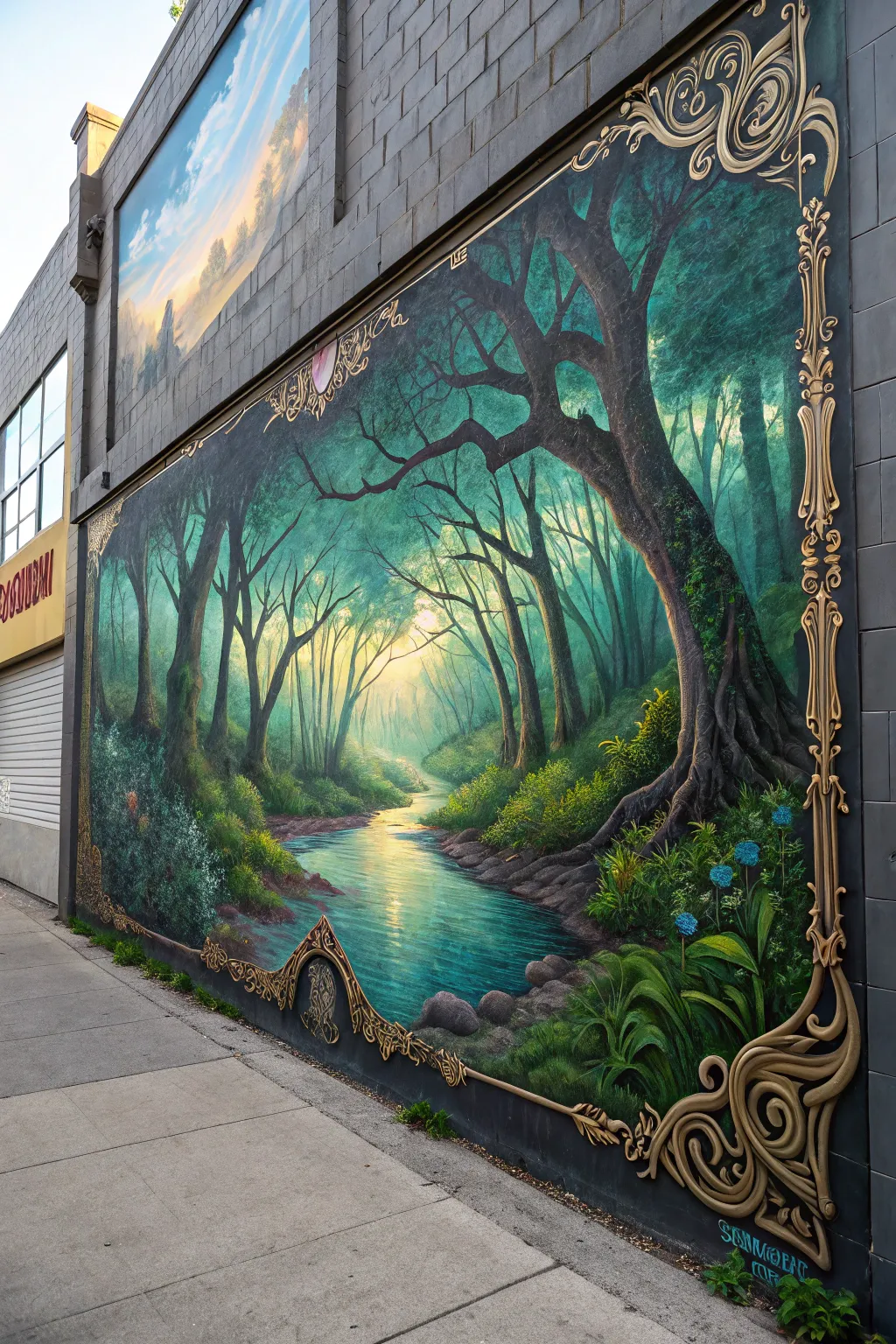 Transform your space into a dreamer's paradise with fantasy landscape stencil art.