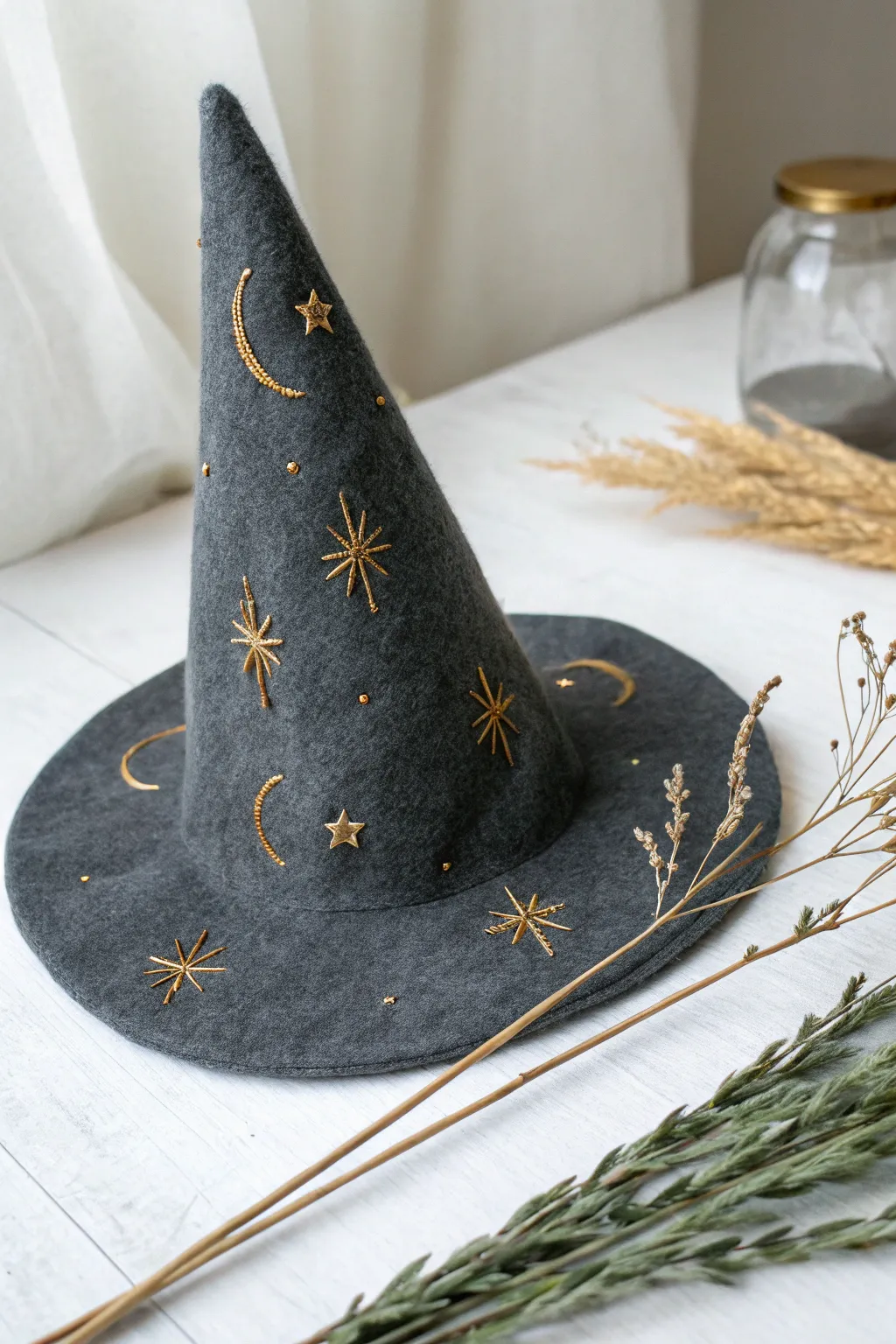 Enchant your Halloween with this exquisitely crafted wizard's hat, perfect for casting spells in style!