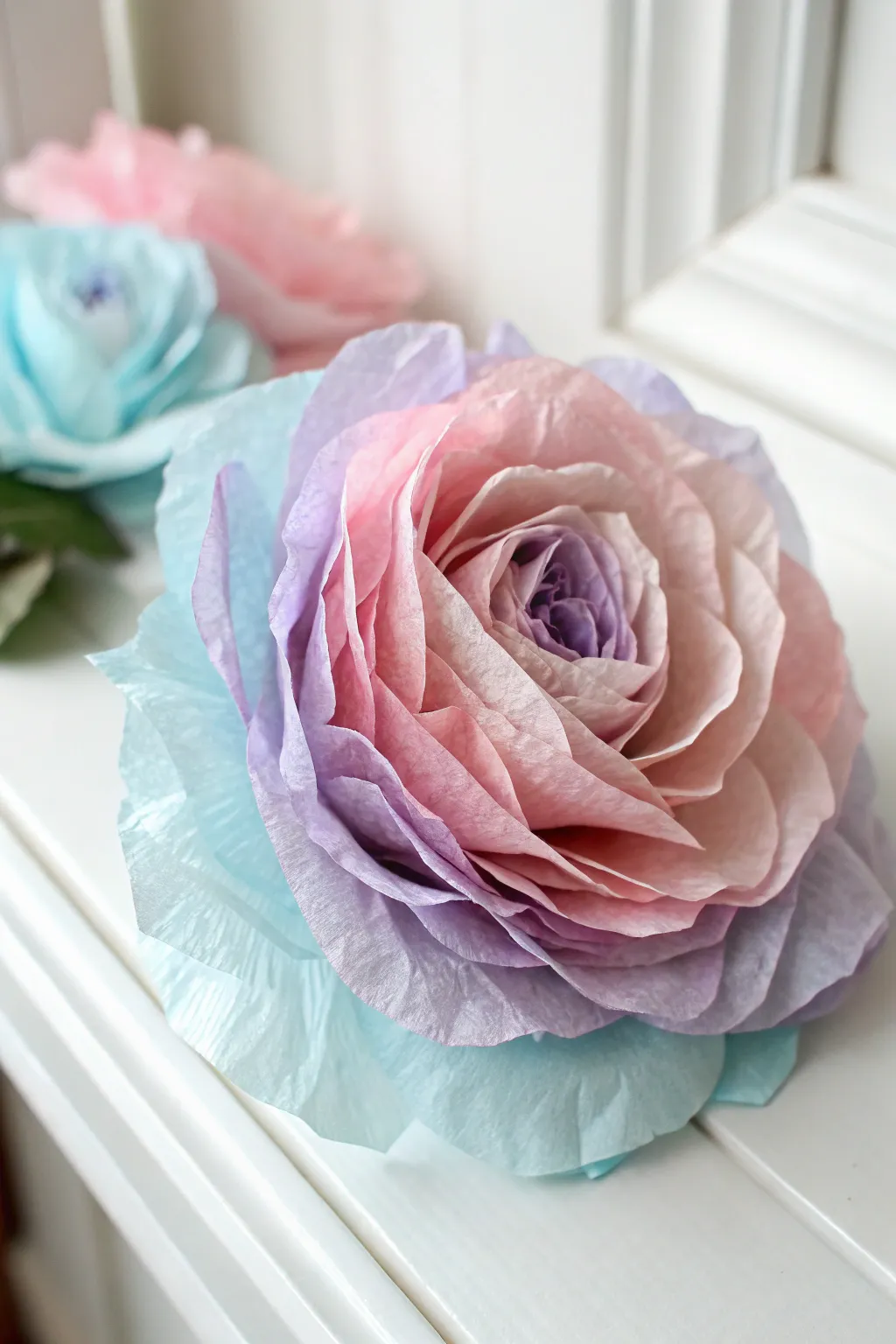 Everlasting beauty: Handcrafted paper filter petals bring a touch of nature indoors.