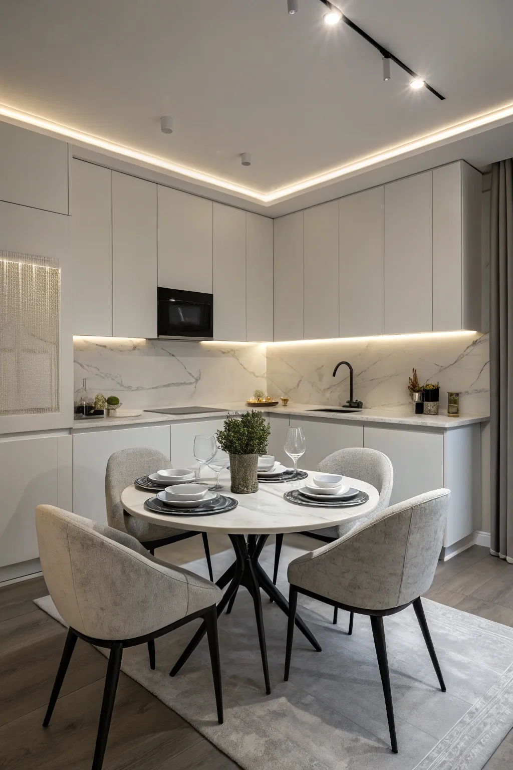 Minimalist lighting designs highlight simplicity and elegance.