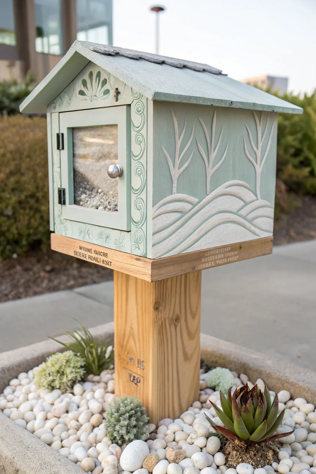Discover peace in pages with this Zen garden-inspired little free library.