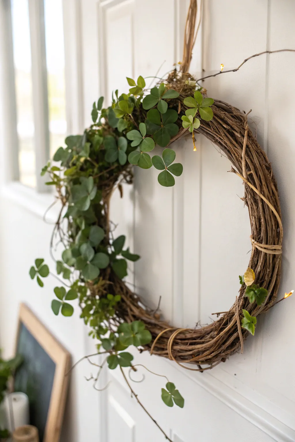 Celebrate St. Patrick's Day with a touch of elegance: a DIY wreath that brings nature and minimalism together.