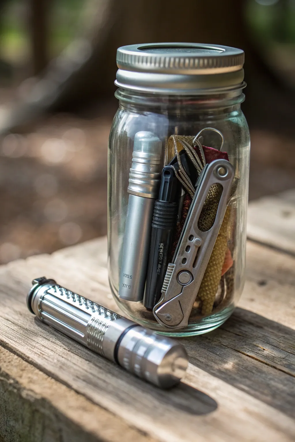 Craft your adventure: The ultimate survival kit in a jar.