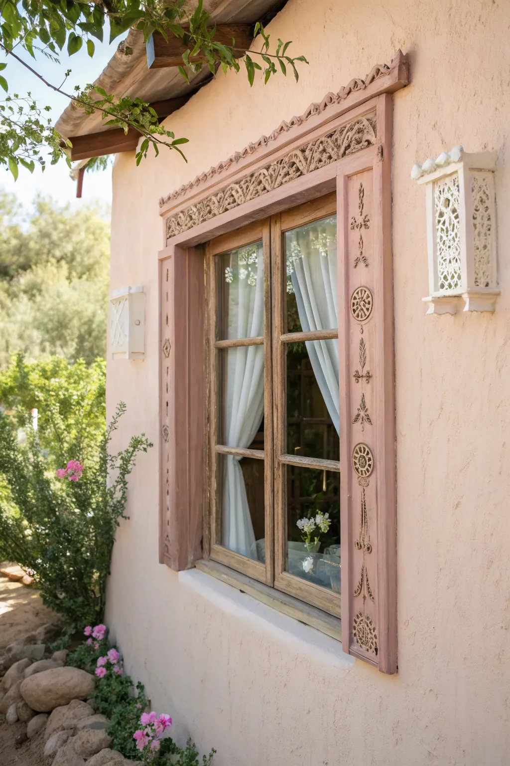 Transform your outdoor space with a custom-painted window frame that seamlessly blends craftsmanship and natural beauty. 🌿✨