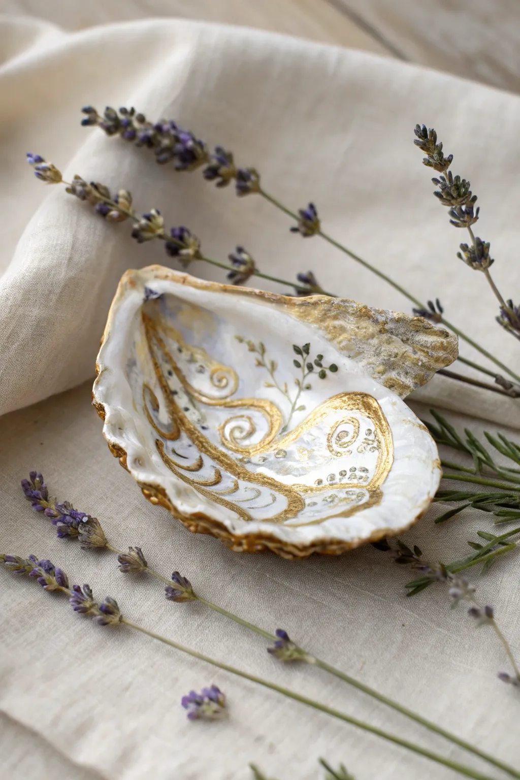 Elevate your gift-giving with these stunning painted oyster shell toppers, a perfect blend of artistry and elegance.