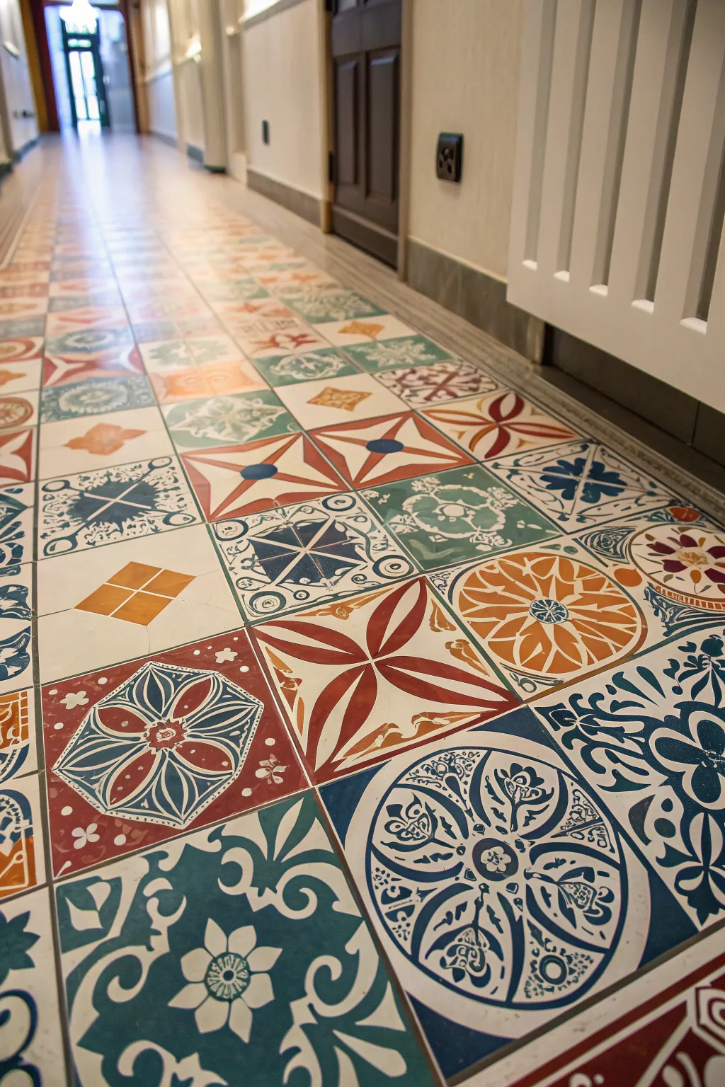 Bold and Beautiful: Transform your space with eclectic vinyl tile patterns.