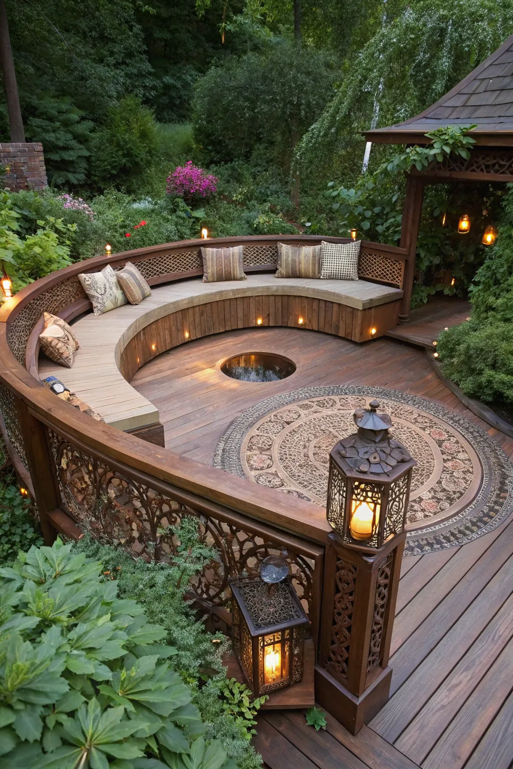Discover the art of relaxation with a sunken deck retreat, where craftsmanship meets nature.
