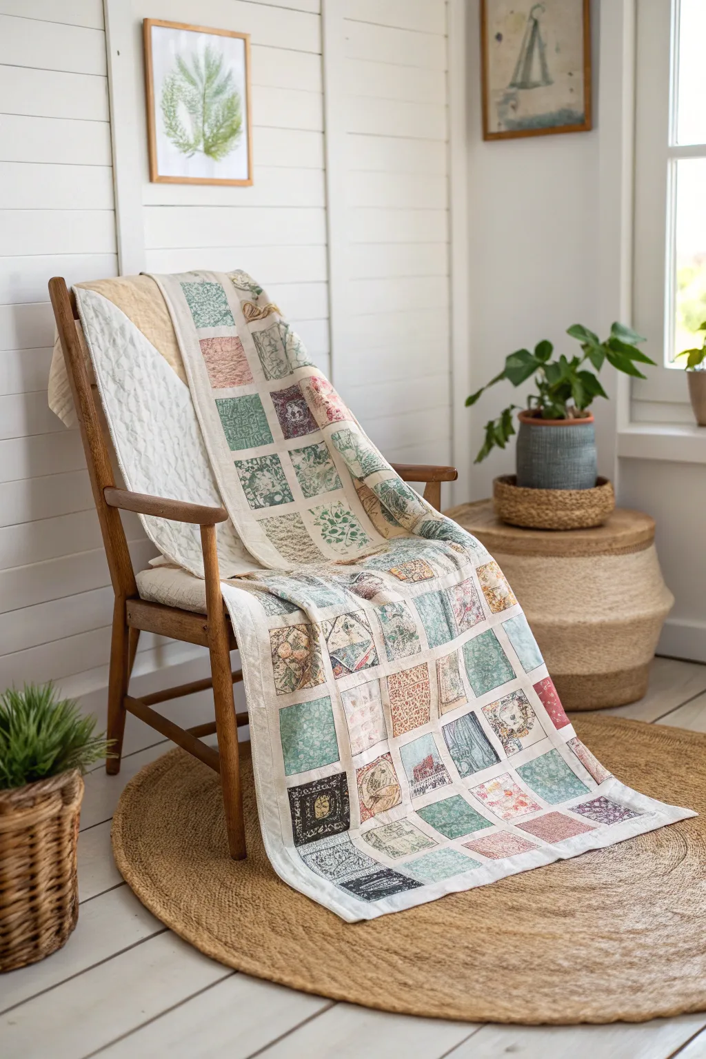 Embrace the charm of history with an upcycled quilt, where every patch holds a story.