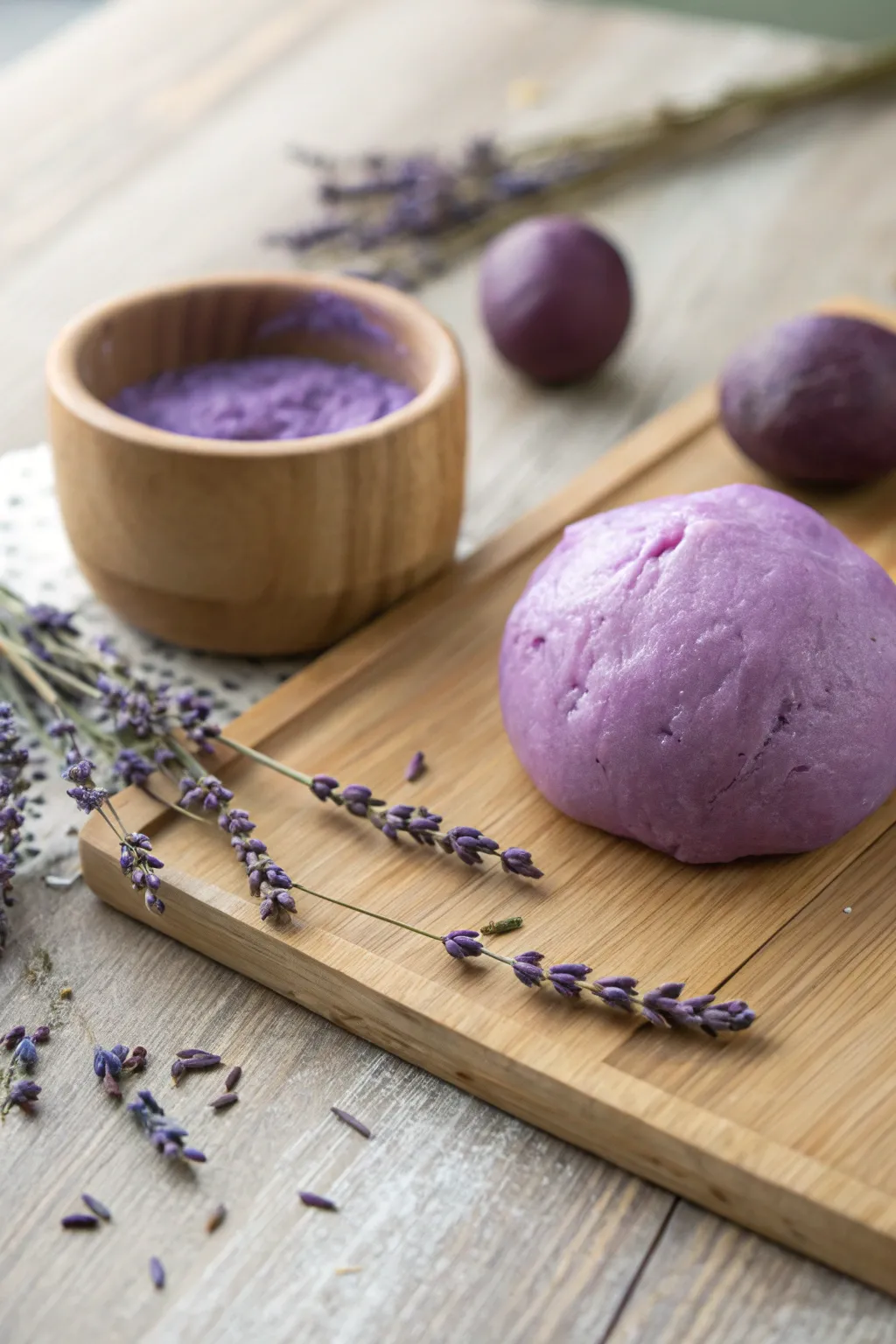 Crafted with love: Dive into the soothing world of purple-scented play dough.
