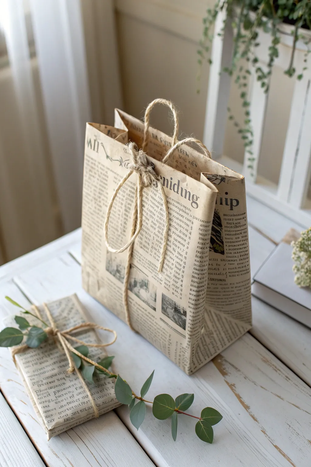 Transforming yesterday's news into today's beautiful gift bags—embrace eco-friendly elegance!