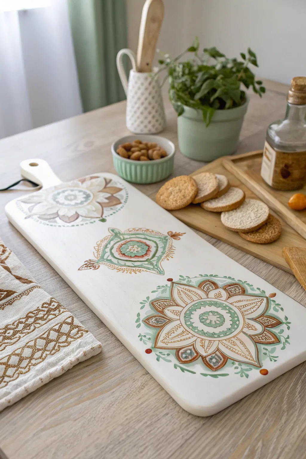 Infuse your gatherings with artistry and tradition through this beautifully crafted resin charcuterie board inspired by cultural patterns.